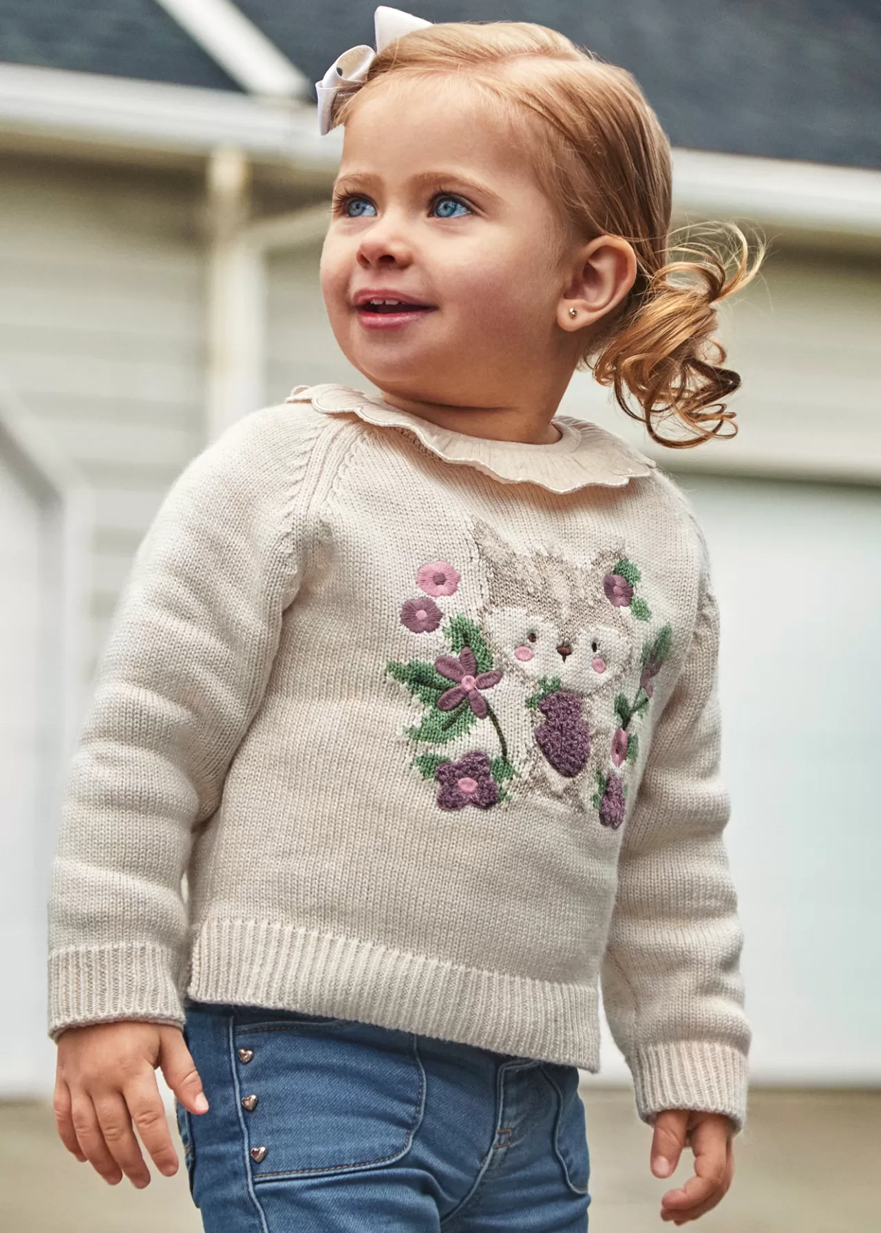 Flash Sale Mayoral Żakardowy sweter niemowlęcy Milk-Orquídea