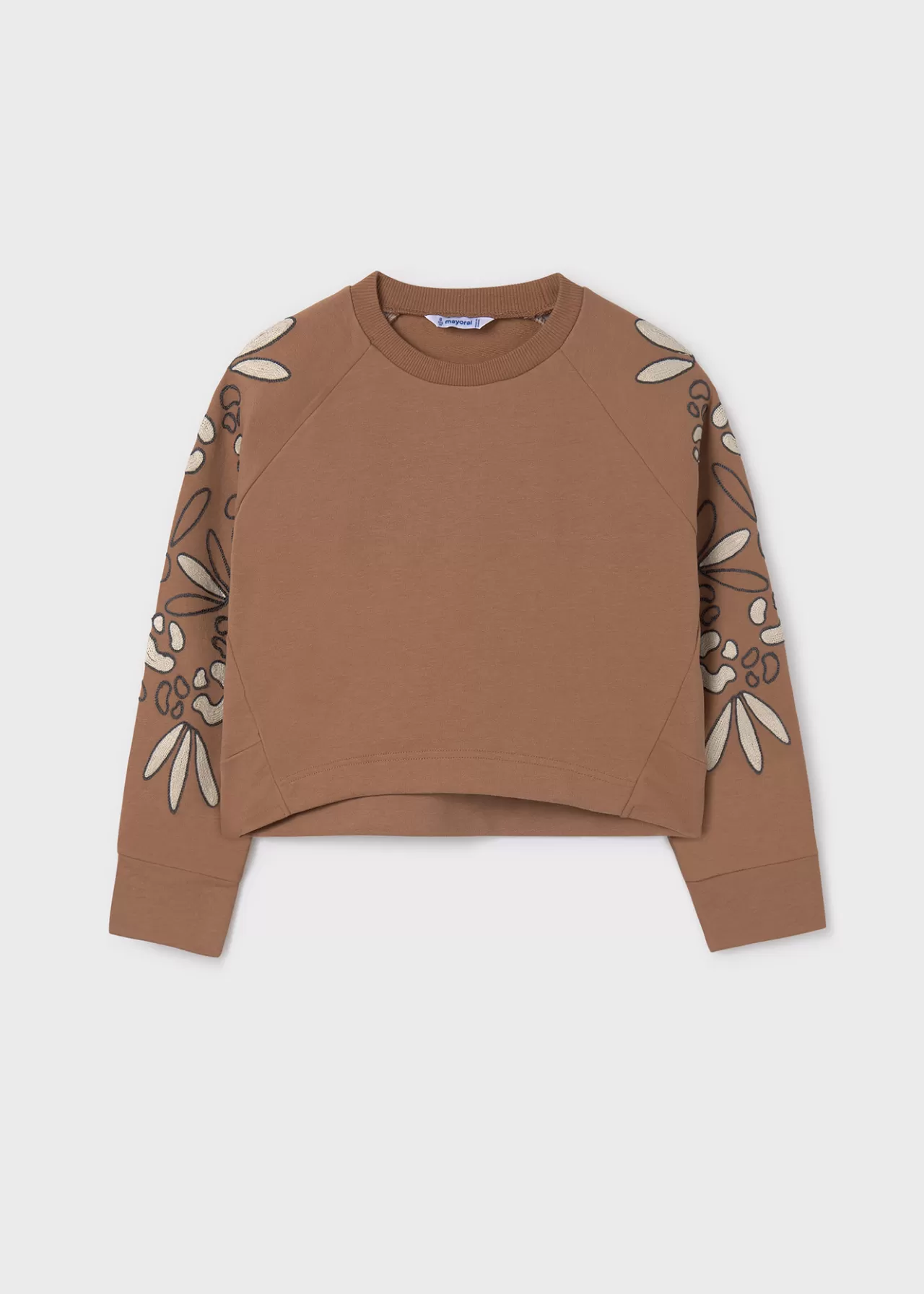 Hot Mayoral Bluza z detalami na rękawach dla dziewczynki Cynamon