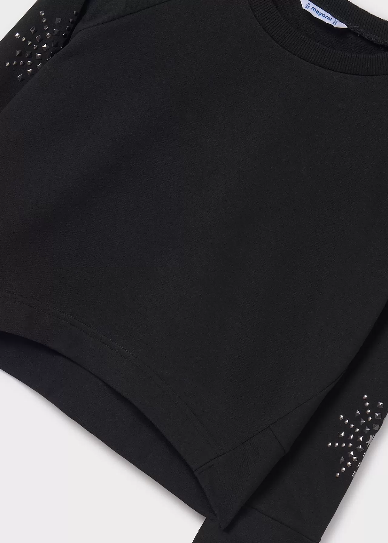 Outlet Mayoral Bluza z detalami na rękawach dla dziewczynki Czarny