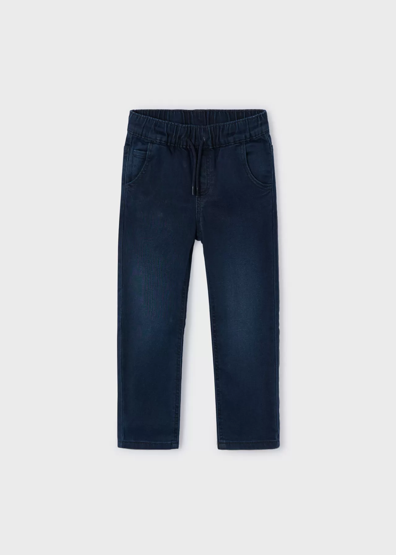 Shop Mayoral Długie spodnie jeansowe jogger dla chłopca Blueblack