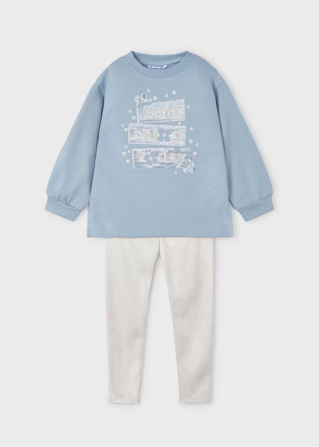 Flash Sale Mayoral Komplet z zamszowymi legginsami dla dziewczynki Błękitny