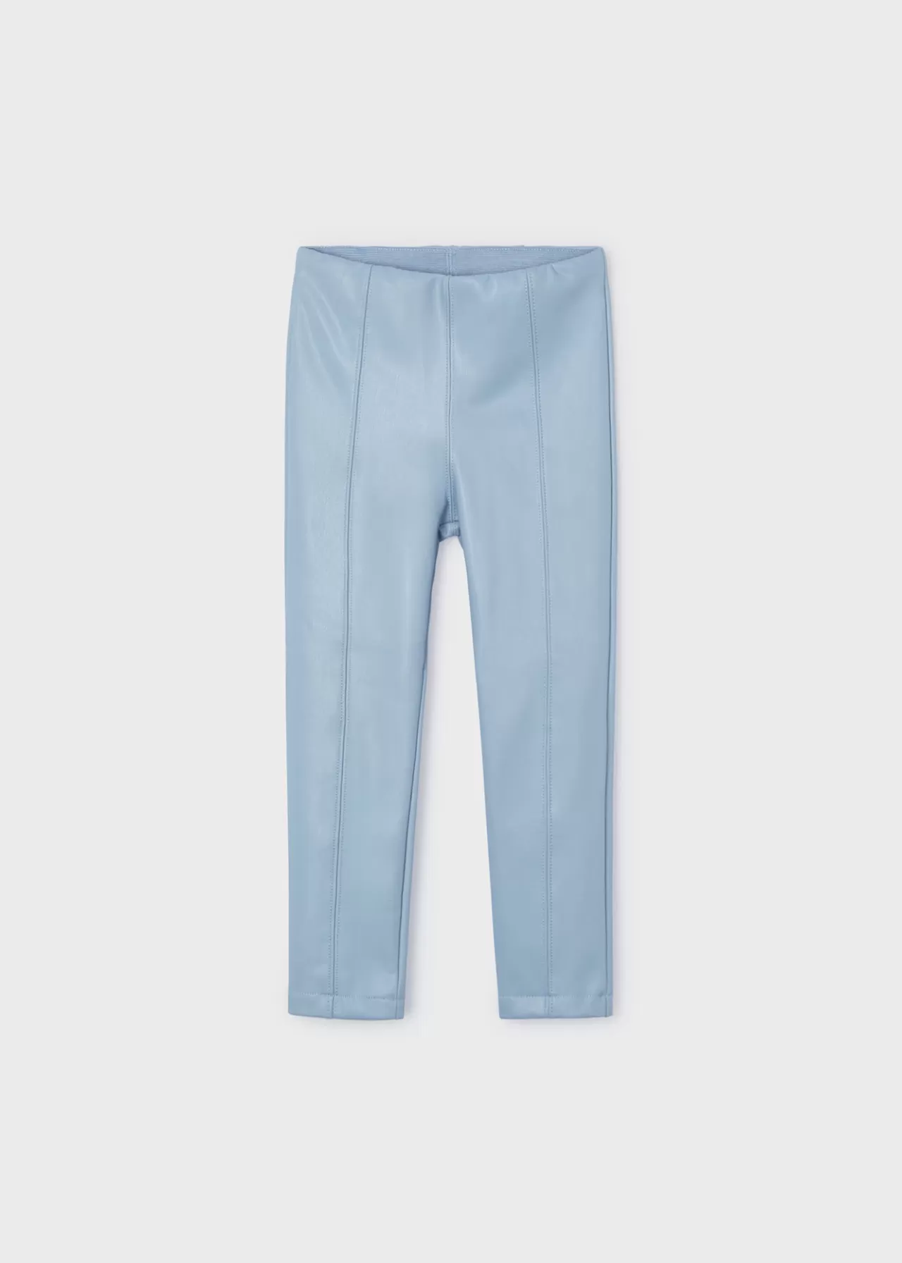 Discount Mayoral Legginsy dziewczęce z imitacji skóry Błękitny