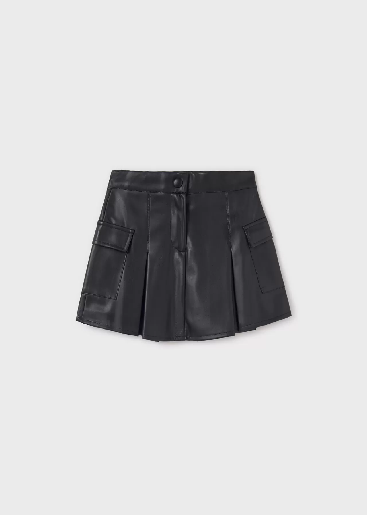 Flash Sale Mayoral Spódnica dziewczęca cargo z imitacji skóry Czarny