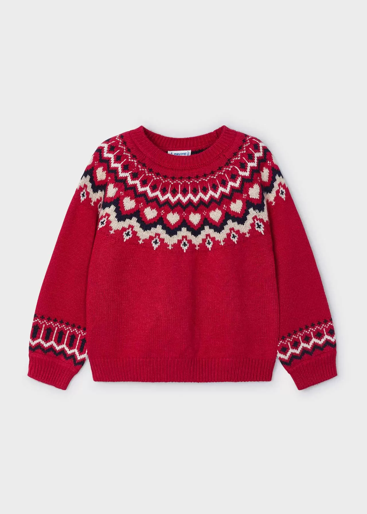 Flash Sale Mayoral Sweter żakardowy dla dziewczynki Wiśniowy