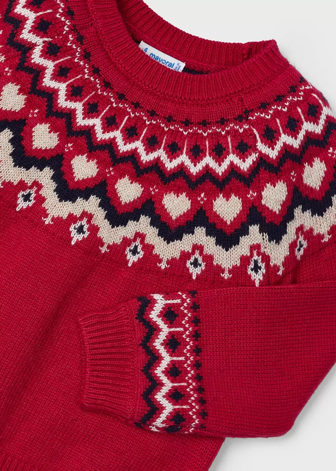 Flash Sale Mayoral Sweter żakardowy dla dziewczynki Wiśniowy