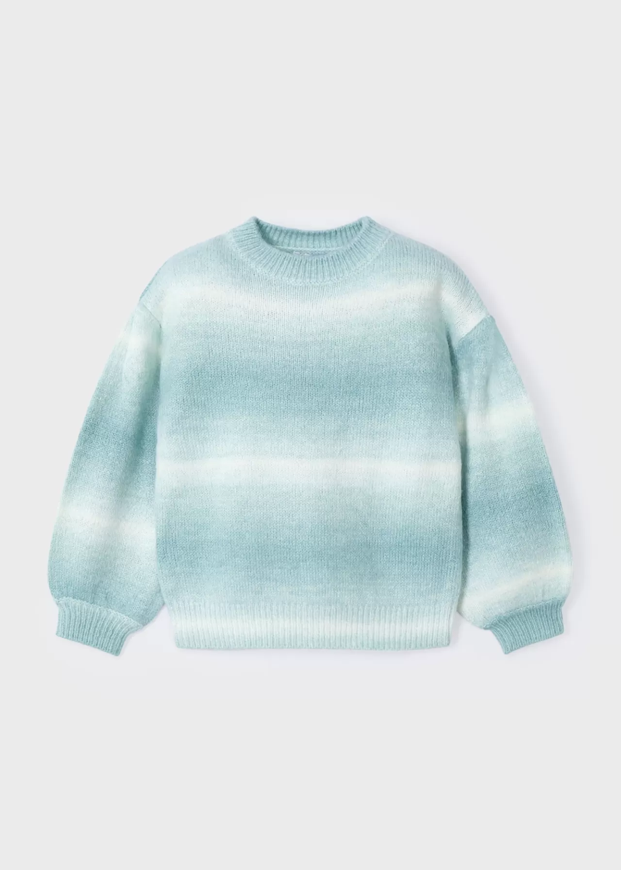 Hot Mayoral Sweter w gradientowe pasy dla dziewczynki Jadeitowazieleń