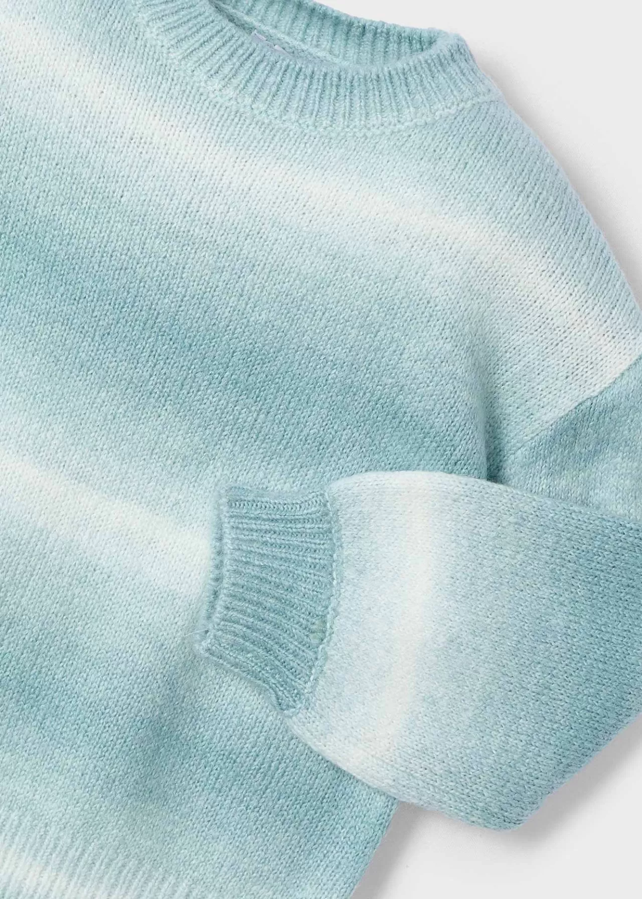 Hot Mayoral Sweter w gradientowe pasy dla dziewczynki Jadeitowazieleń