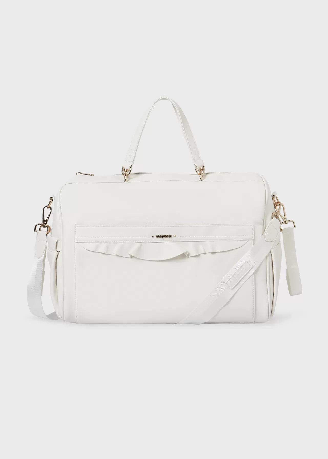 Shop Mayoral Torba dla mamy z falbanką Śmietankowy