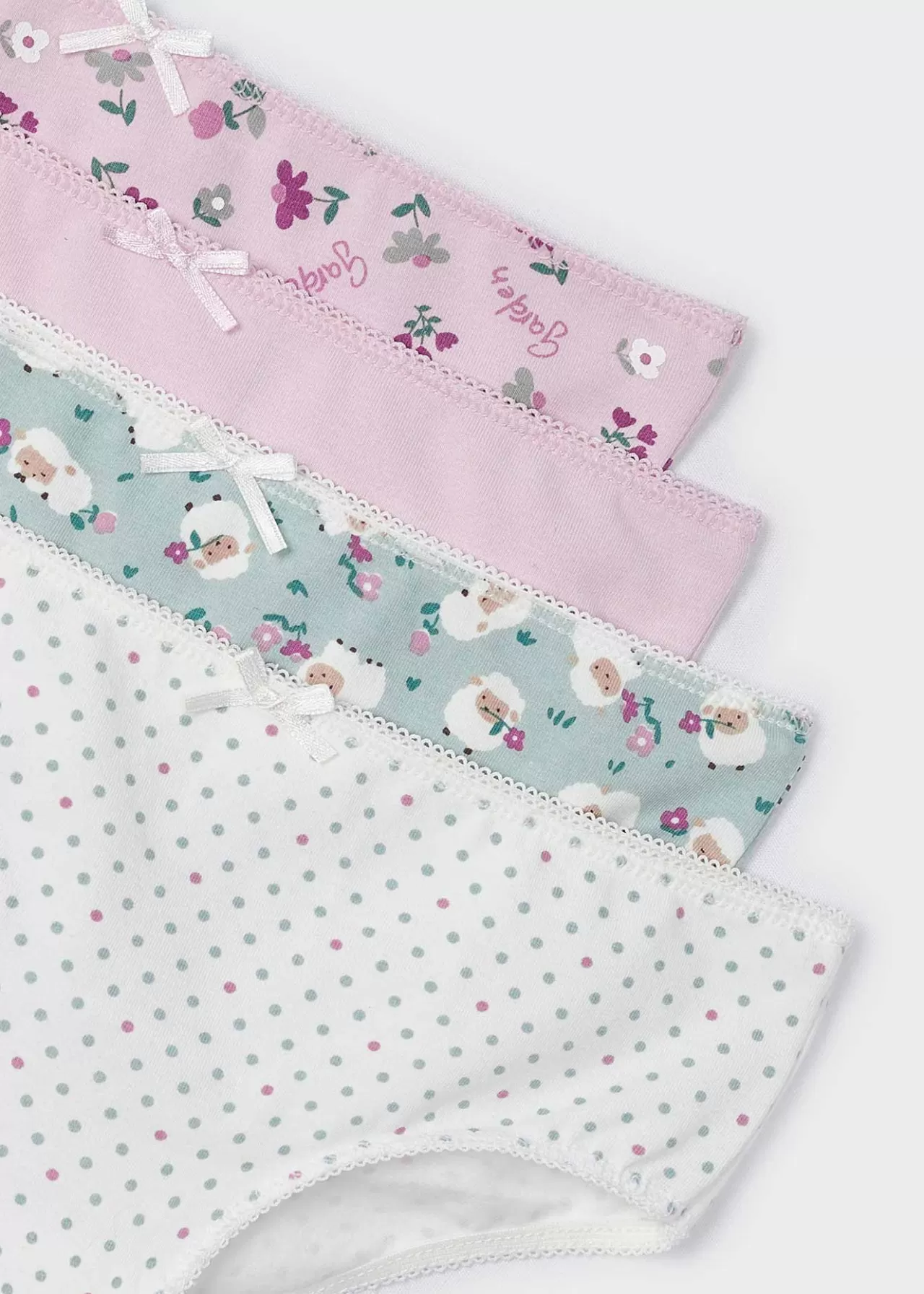 Shop Mayoral Zestaw 4 par majtek dla dziewczynki Pastelowyróż