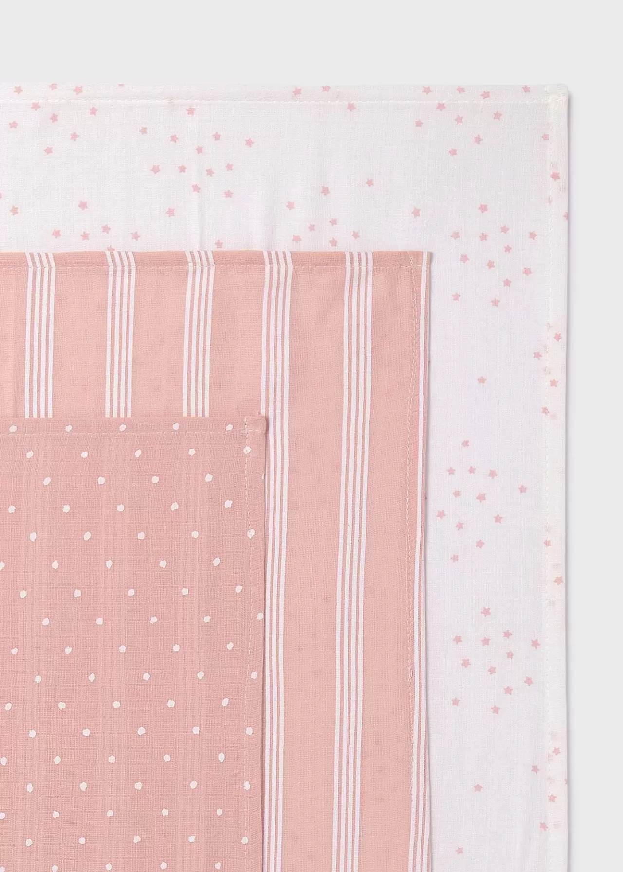 Online Mayoral Zestaw 3 pieluszek Better Cotton dla niemowlęcia Mistypink